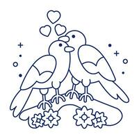 módem diseño icono de amor aves vector