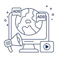 Creative design icon of global ad vector