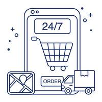 Trendy design icon of mobile order vector