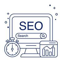 Conceptual linear design icon of search engine optimization vector