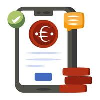 A creative design icon of mobile pound vector