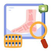 Conceptual flat design icon foot test vector