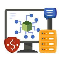 Vector design of blockchain, flat icon