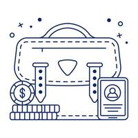 Trendy design icon of financial bag vector