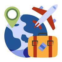Premium download icon of global travel vector