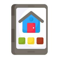 Conceptual flat design icon of real estate website vector