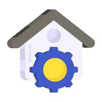 Conceptual flat design icon of real estate website vector