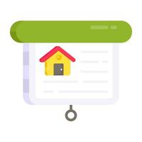 Conceptual flat design icon of real estate website vector