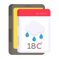 Mobile weather app icon in premium style vector