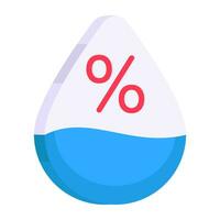 Conceptual flat design icon of humidity vector