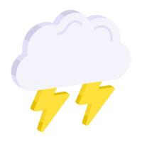 Creative design icon of thunderstorm vector