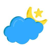 An icon design of cloudy night vector