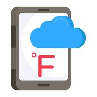 Mobile weather app icon in premium style vector