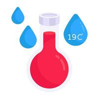 Conceptual flat design icon of humidity vector