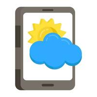 Mobile weather app icon in premium style vector