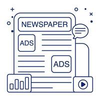 Editable design icon of newspaper vector