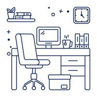 A linear design icon of workspace vector