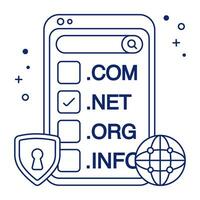 An icon design of mobile domains vector