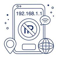 Trendy design icon of no ip vector
