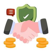 An editable design icon of secure deal vector