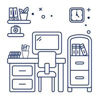 An icon design of workplace vector