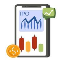 Premium download icon of ipo chart vector