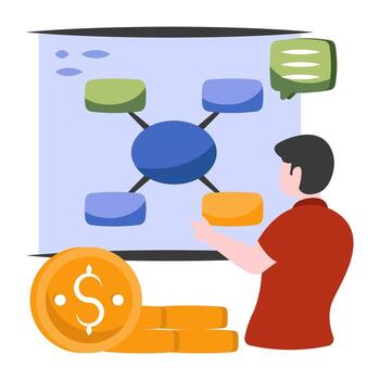 conceptual plano diseño icono de jerarquía vector