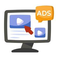 Premium download icon of video ad vector