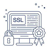 módem diseño icono de ssl vector