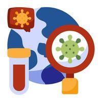 A flat design icon of COVID analysis vector