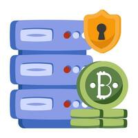 A creative design icon of bitcoin security vector