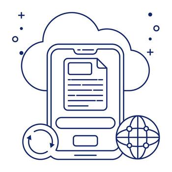 creativo diseño icono de móvil datos sincronizar vector