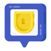 Conceptual flat design icon of encrypted message vector