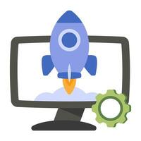 Conceptual design icon of system launch vector