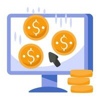 Conceptual flat design icon of pay per click vector