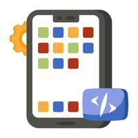 Conceptual design icon of mobile apps development vector