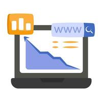 Premium download icon of online chart vector