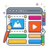 A colored design icon of graphic design vector