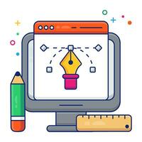 A colored design icon of graphic design vector