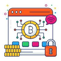 un creativo diseño icono de en línea bitcoin vector