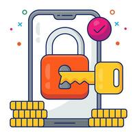 Conceptual flat design icon of mobile access vector