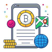 A creative design icon of online  bitcoin vector