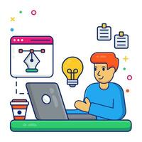 Pen with nodes, photoshop tool icon vector