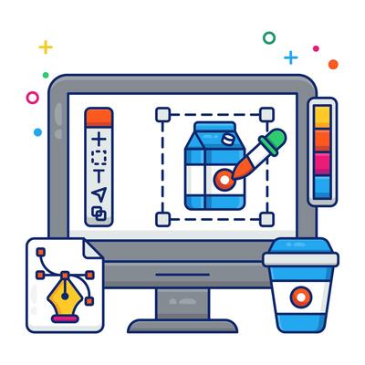 Pen with nodes, photoshop tool icon
