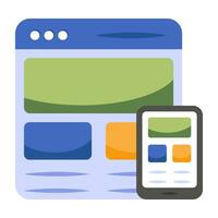 A flat design icon of responsive design vector