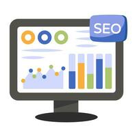 moderno diseño icono de seo analítica vector