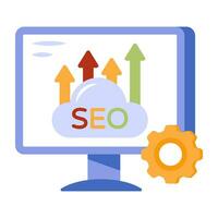 icono de diseño editable de cloud seo vector