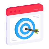 An editable design icon of target website vector