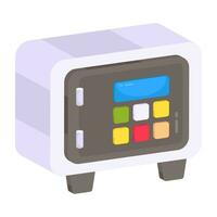 An editable design icon of bank locker vector