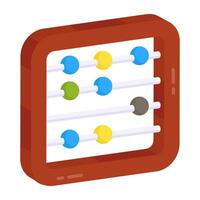 A frame of counting beads, icon of abacus vector